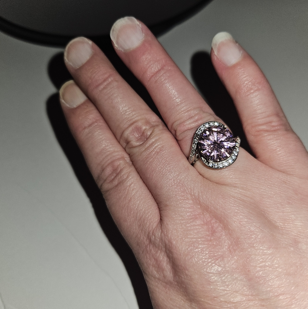 Bella Luce Pink and White Diamond Simulants Ring SZ 7